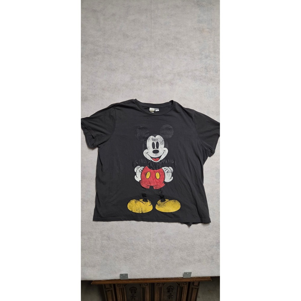 H&M Disney Mickey Mouse Graphic T-Shirt XXL Gray Short Sleeve Crewneck